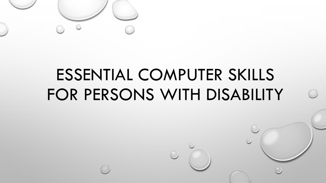 Essential Computer Skills for Personal with Disabilities Banner